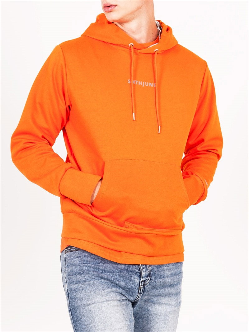Reflective Logo Hoodie Orange (S)