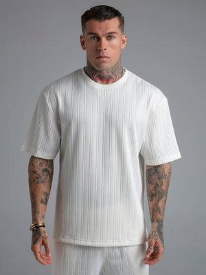 Ecru Textured T-shirt