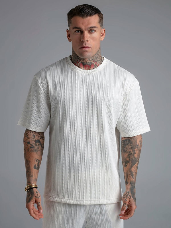 Ecru Textured T-shirt