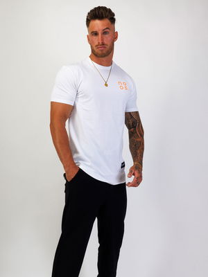 Small Logo Scoop Tee W/Neon Orange