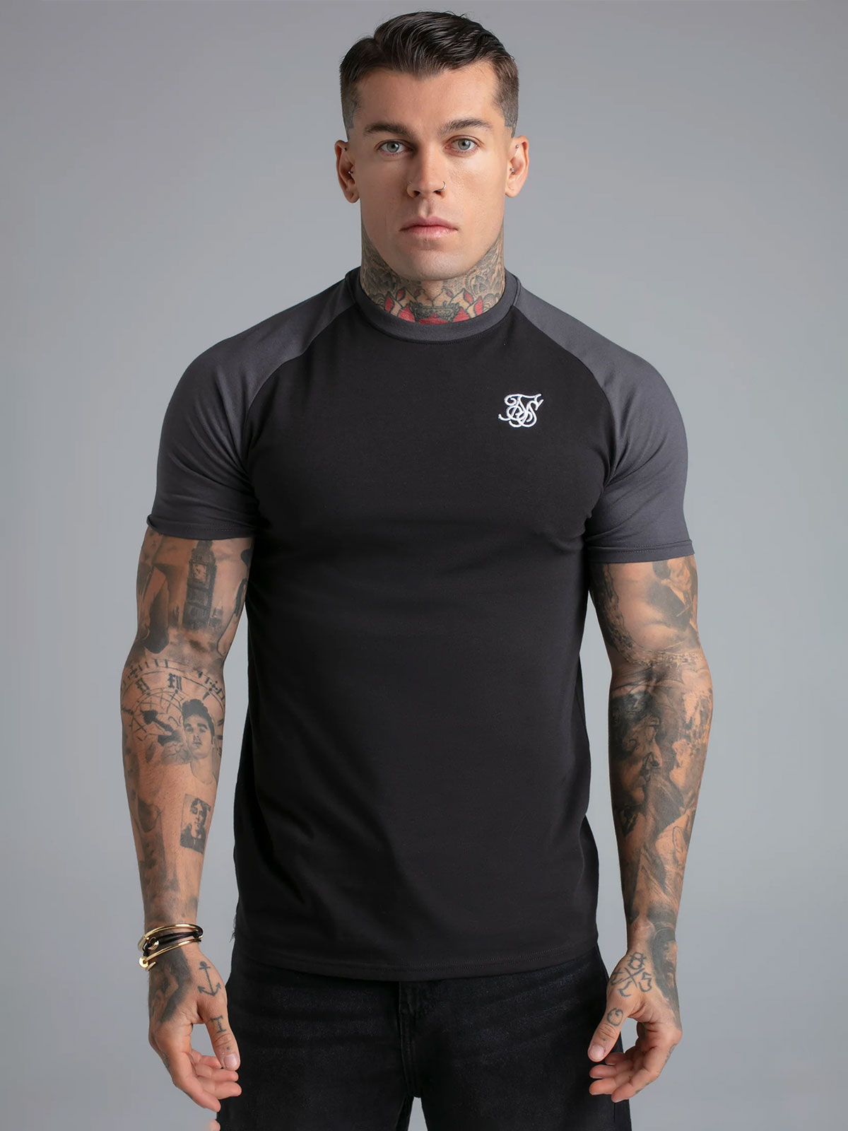 Black & Grey Raglan Tee (M)