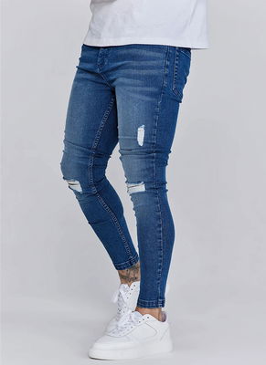 Mid Blue Distressed Skinny Jeans