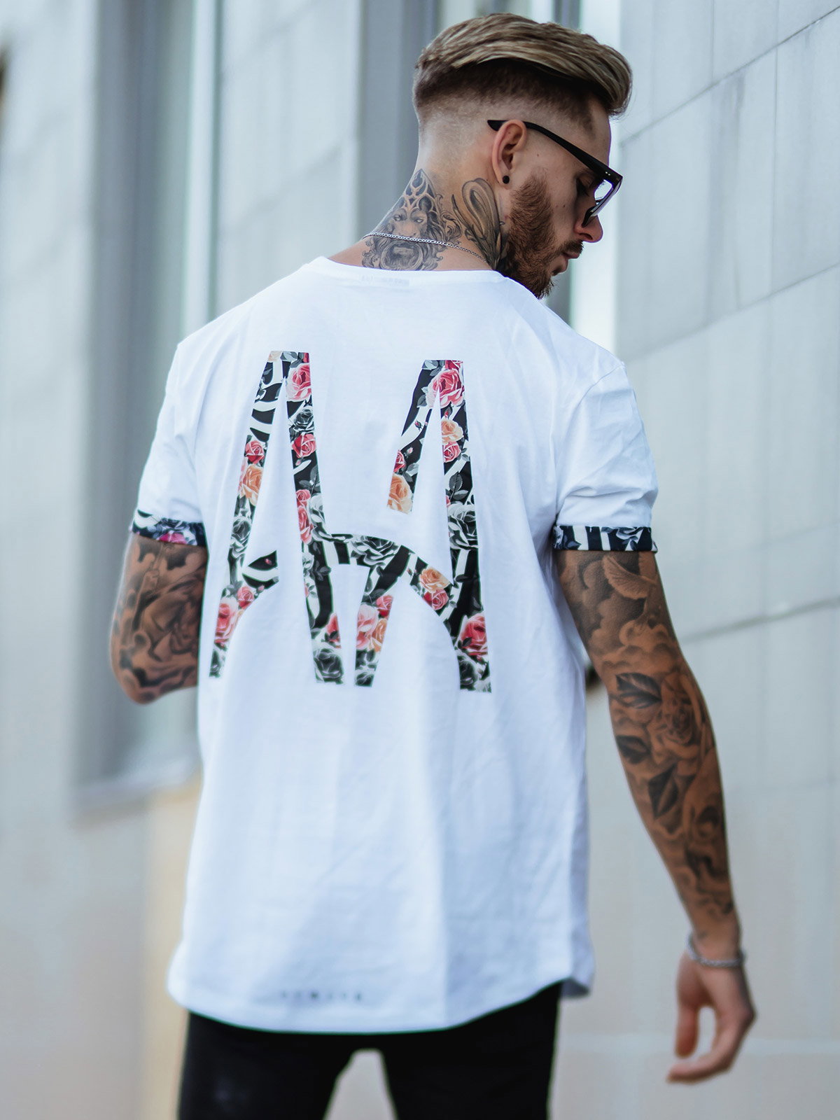 AA Zebra Roses Tee White (S)