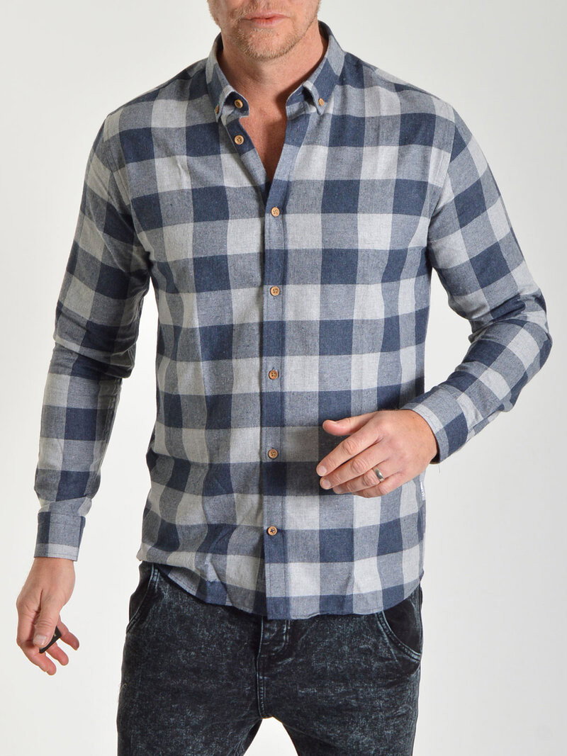 Johan Flannel Check Light Grey (XL)