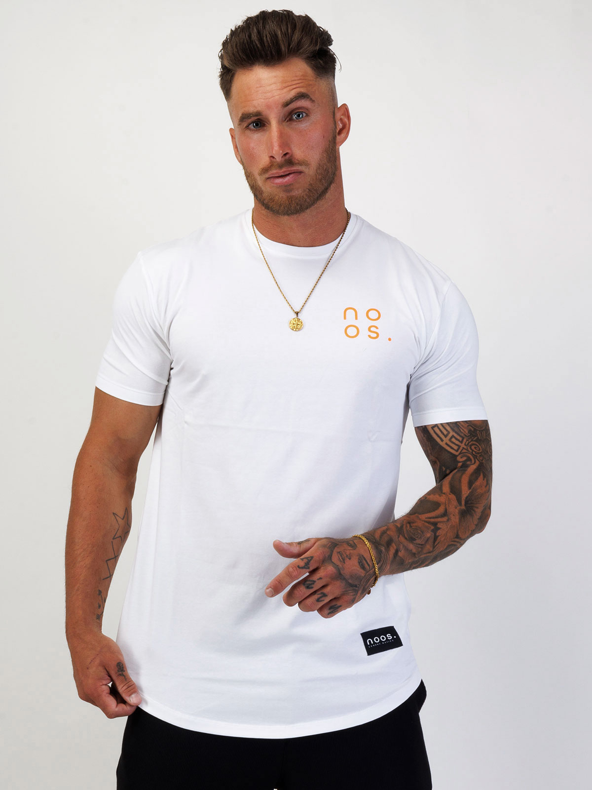 Small Logo Scoop Tee W/Neon Orange (S)