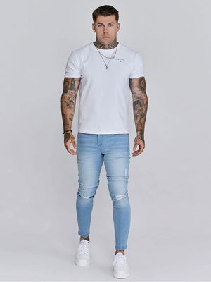 Distressed Skinny Denims Light Blue
