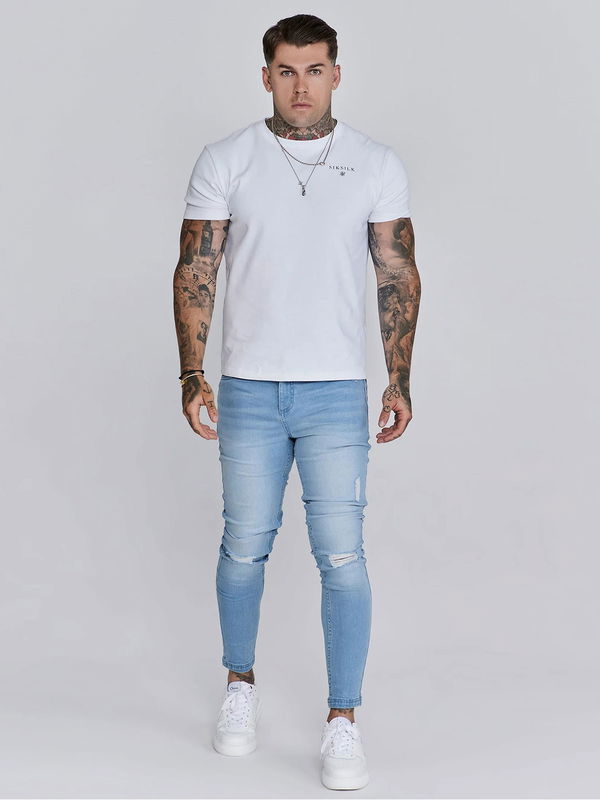 Distressed Skinny Denims Light Blue