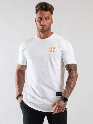 Small Logo Scoop Tee W/Neon Orange