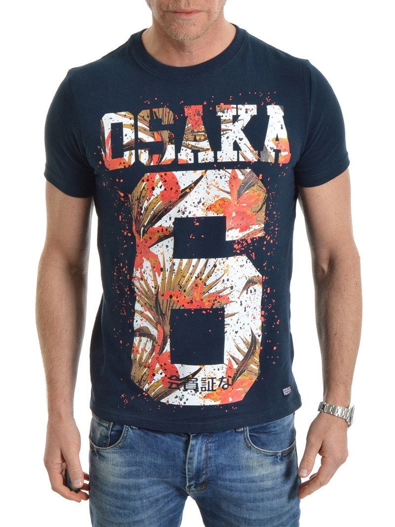 Osaka Hibiscus Infill Tee Navy (S)