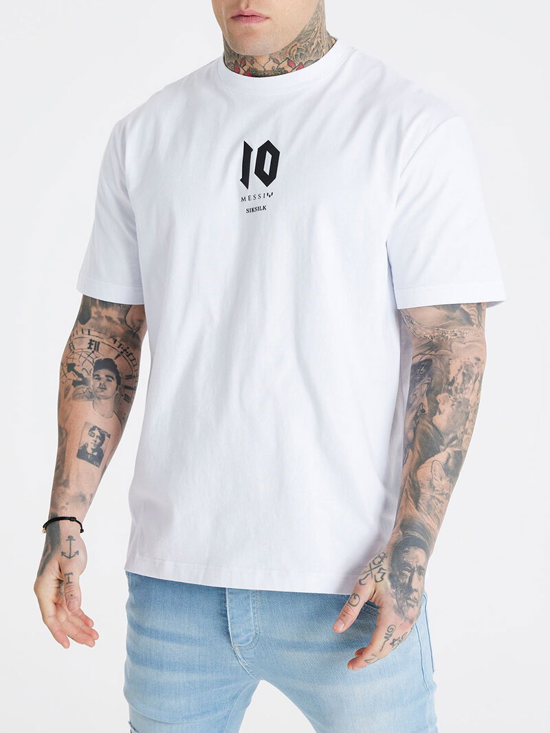 Messi x Oversized Logo Tee White (XL)