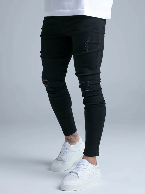 Distressed Skinny Jeans Black