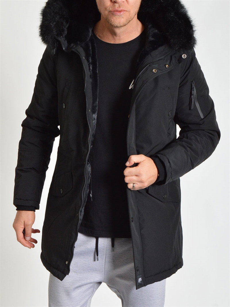 Polycotton Parka Black/Black (M)