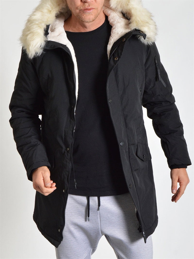 Polycotton Parka Black/Offwhite (S)