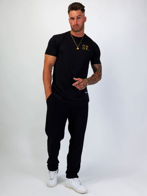 Small Logo Scoop Tee Black/Gold