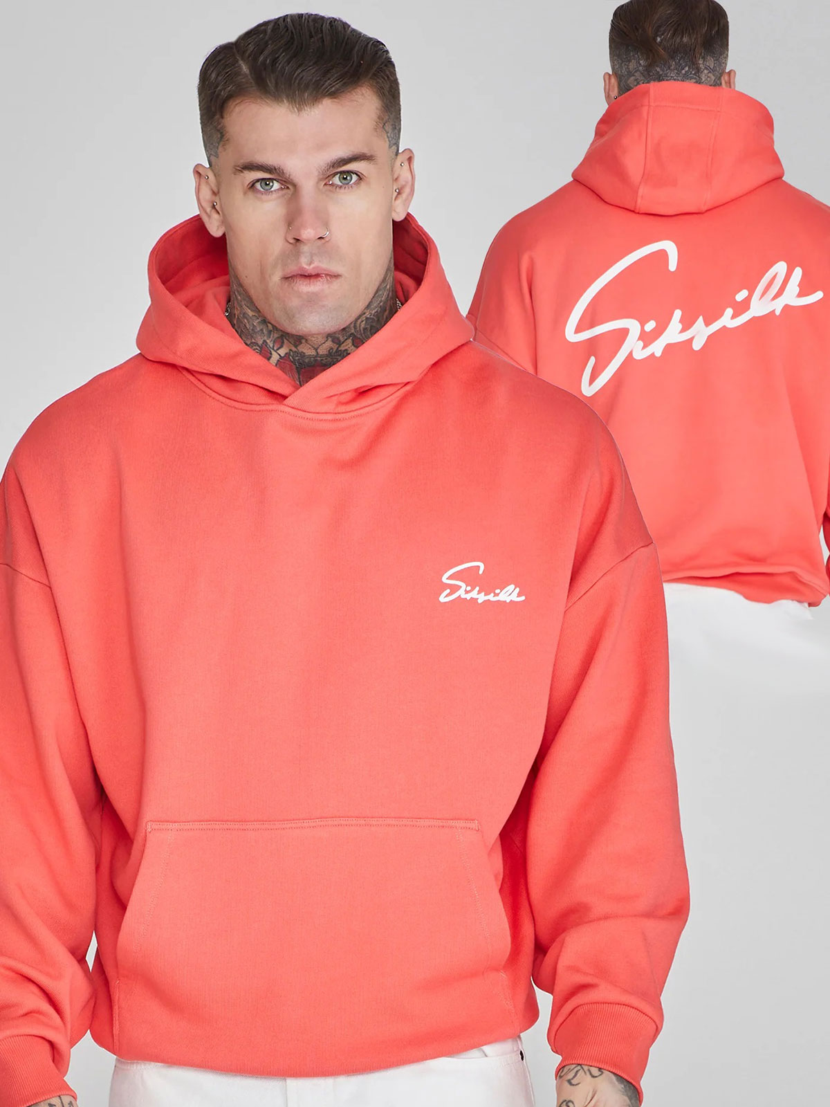Script Hoodie Coral Red (M)