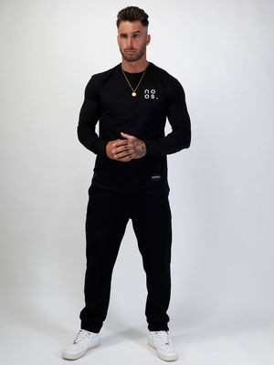 L/S Small Logo Tee Black