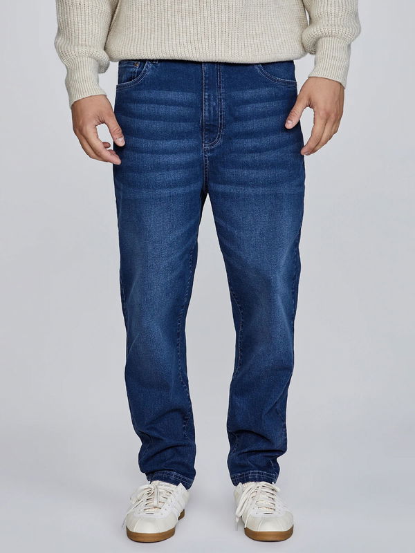 Mid Blue Tapered Jeans