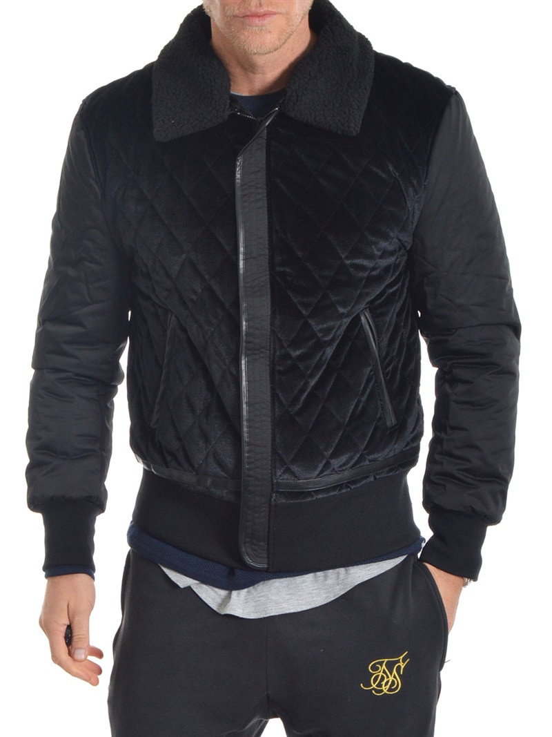 Quilted Velour Jacket Black (S)