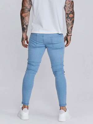 Distressed Skinny Denims Light Blue