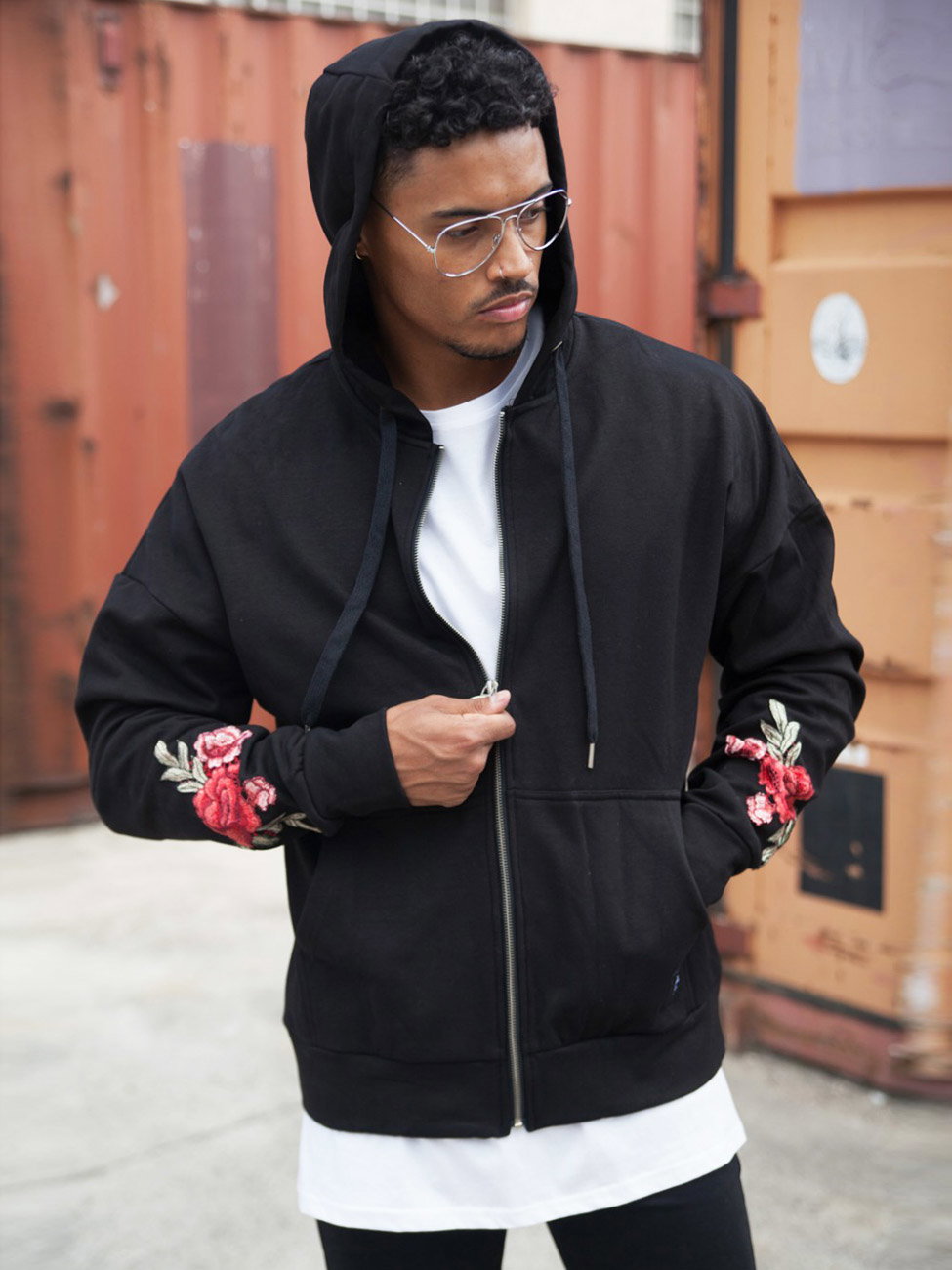 Rose Hoodie Black (S)