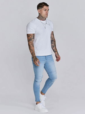 Distressed Skinny Denims Light Blue