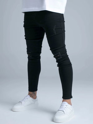 Distressed Skinny Jeans Black