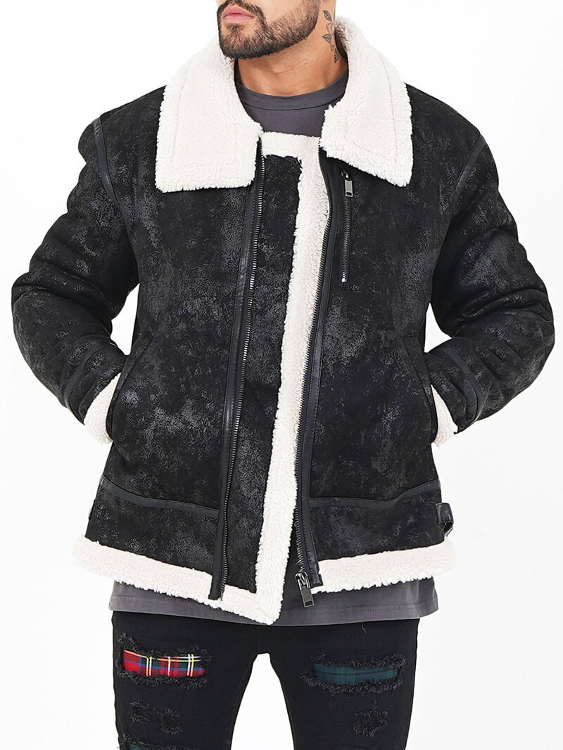 Teddy Shearling Black/Beige (XL)