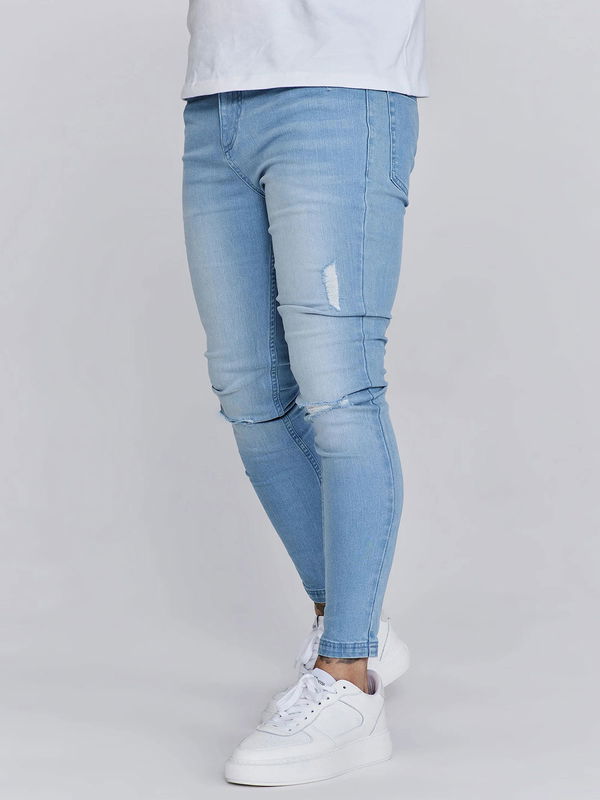 Distressed Skinny Denims Light Blue