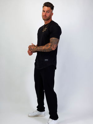 Small Logo Scoop Tee Black/Gold