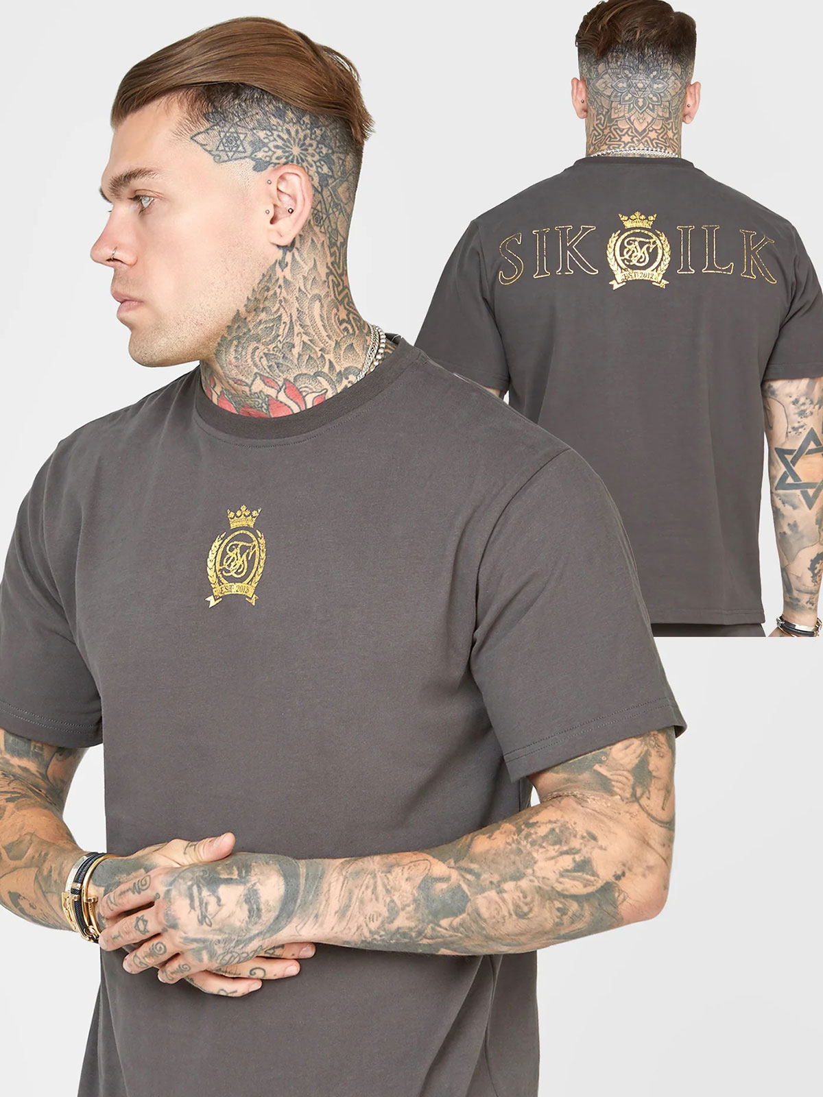Gold Foil Tee Washed Black (S)