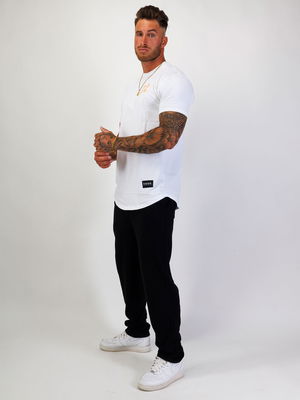 Small Logo Scoop Tee W/Neon Orange