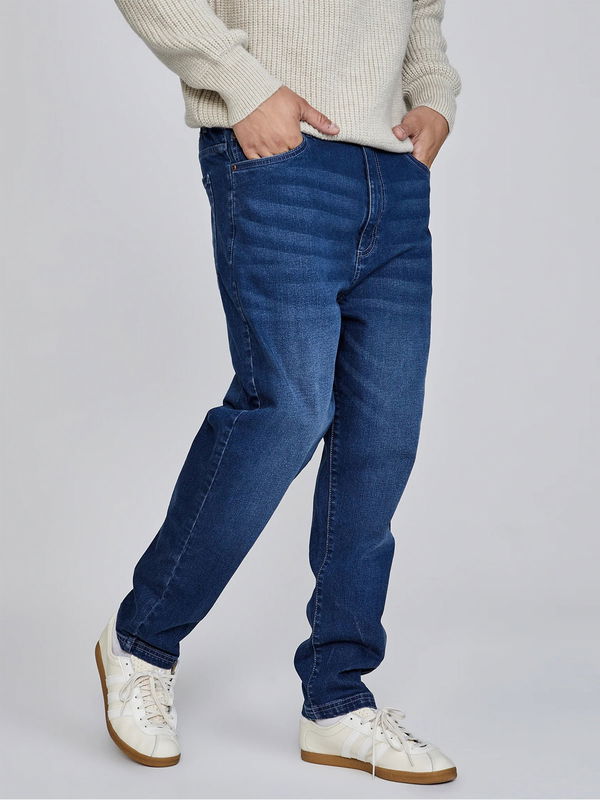 Mid Blue Tapered Jeans