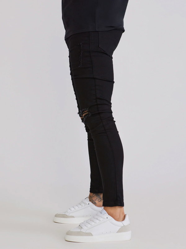 Distressed Skinny Jeans Black