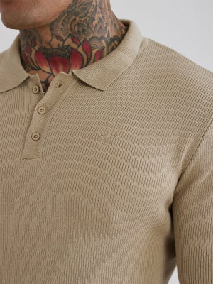 Stone L/S Knitted Polo