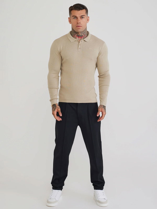 Stone L/S Knitted Polo