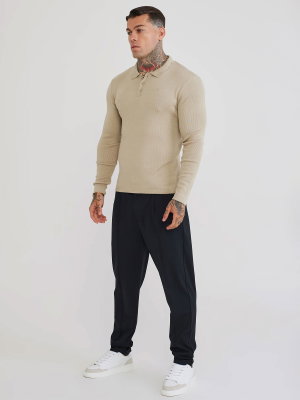 Stone L/S Knitted Polo