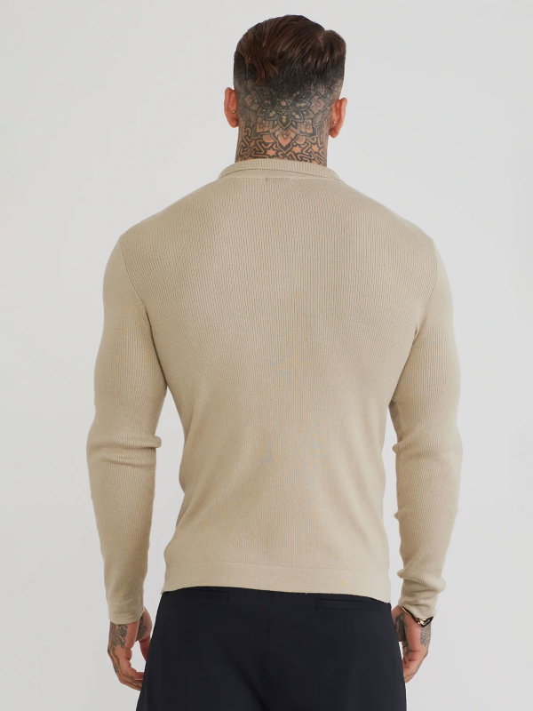 Stone L/S Knitted Polo