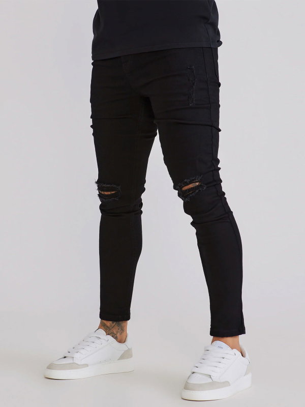 Distressed Skinny Jeans Black