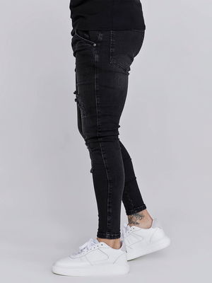 Black Distressed Skinny Jeans