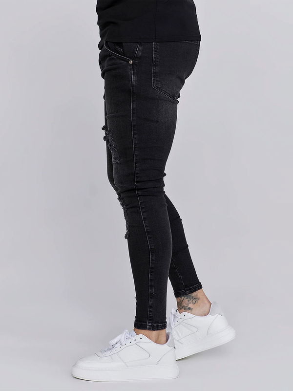 Black Distressed Skinny Jeans