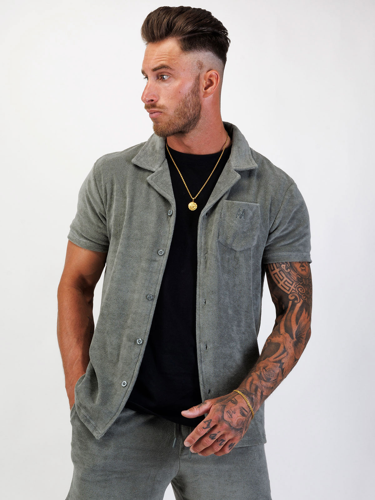 Cuba Shirt Terry Khaki (S)