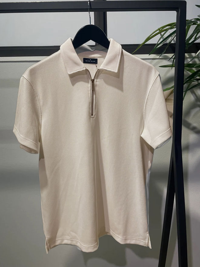 Alonzo Zip Polo Ecru (S)