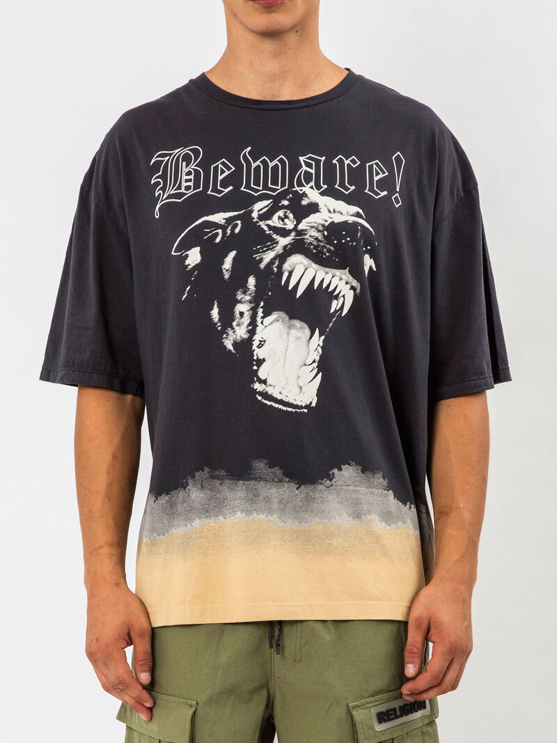 Beware Tee Washed Black (XL)