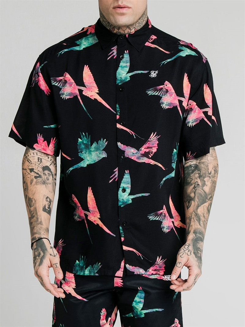 Parrot Resort Shirt Black (M)