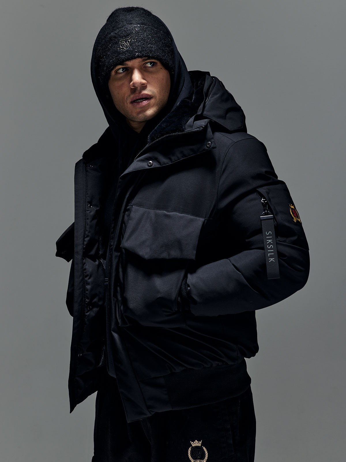 Hooded Bomber Black (S)
