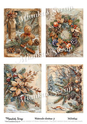 Miankas Scrap klippark - Watercolor christmas 5