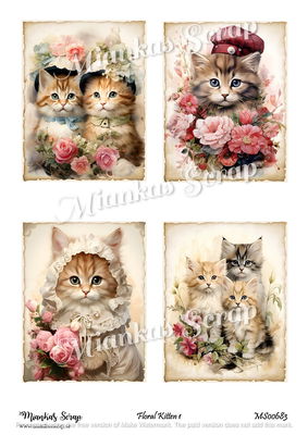 Miankas Scrap klippark - Floral Kitten 1