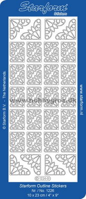 Starform outline hörn stickers silver