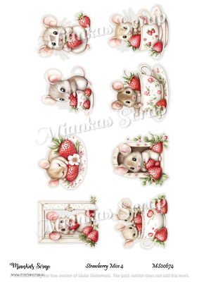 Miankas Scrap klippark - Strawberry Mice 4