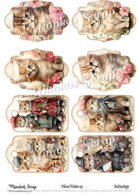Miankas Scrap klippark - Floral Kitten 13